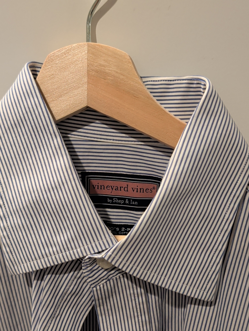 Vineyard Vines Slim Blue and White Pinstripe Dress Shirt